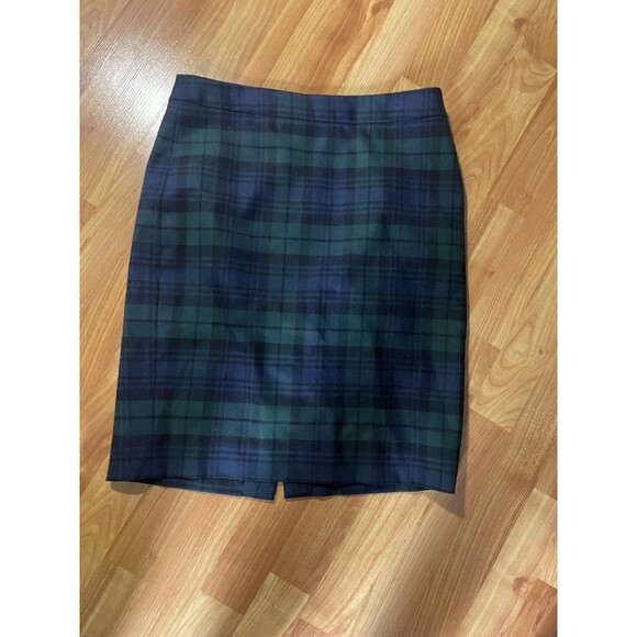 J.Crew tartan Plaid Pencil Skirt Wool 4 - Picture 1 of 6